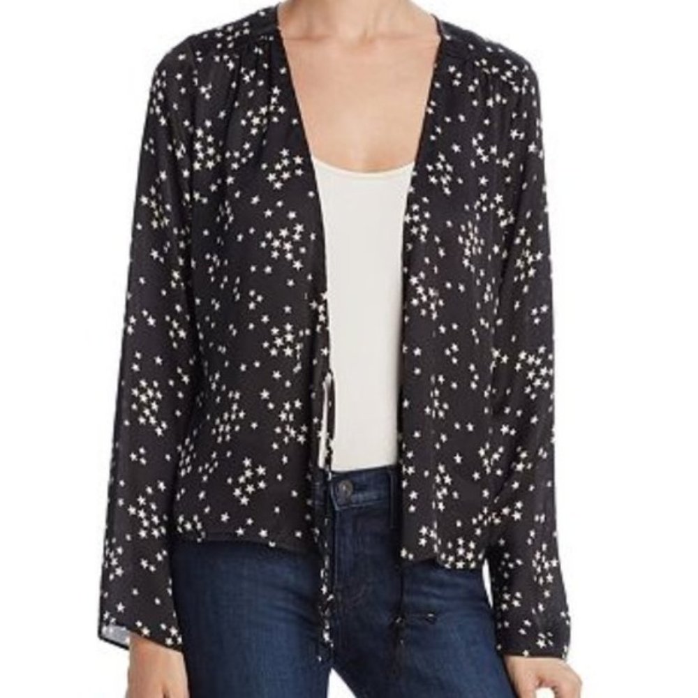 Cotton Candy LA Black Long Sleeve Shooting Stars Blouse Top Size XS